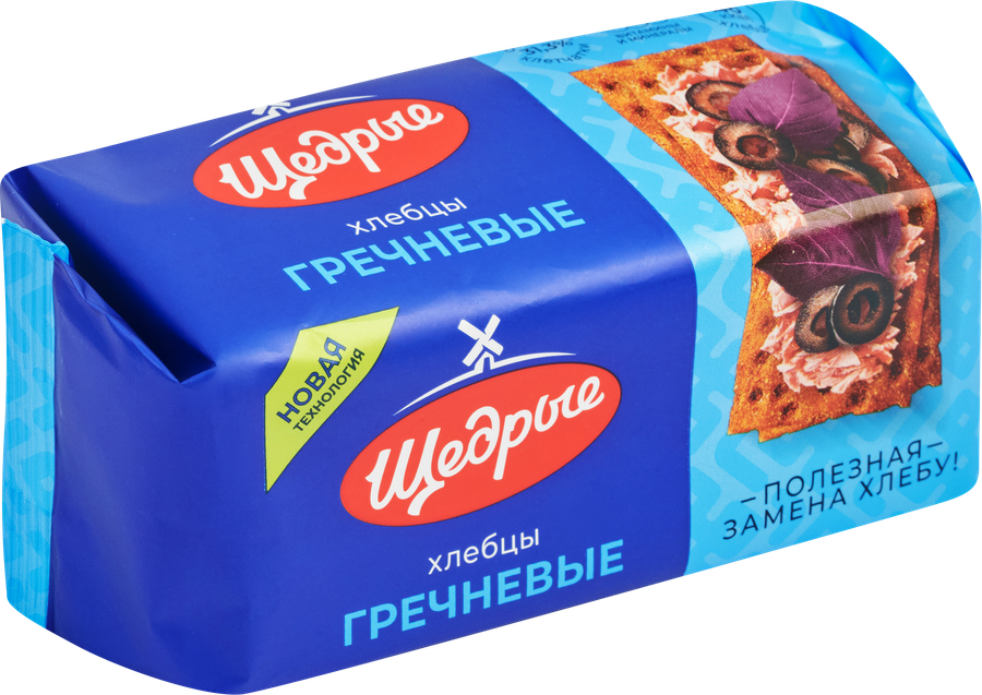 Хлебцы ЩЕДРЫЕ гречневые, 100г, превью
