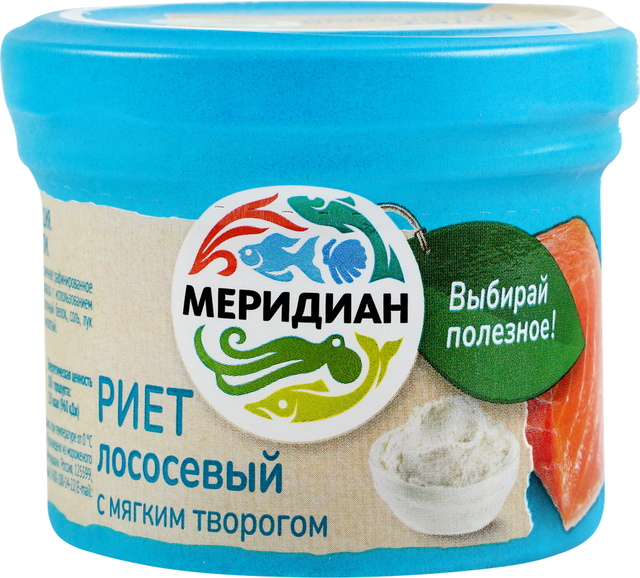 Риет МЕРИДИАН из лосося с мягким творогом, 100г, превью