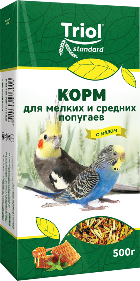 Корм для мелких и средних попугаев TRIOL Криспи с медом, 500г, предпросмотр