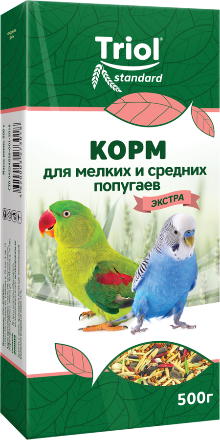 Корм для мелких и средних попугаев TRIOL Криспи-Экстра, 500г, предпросмотр