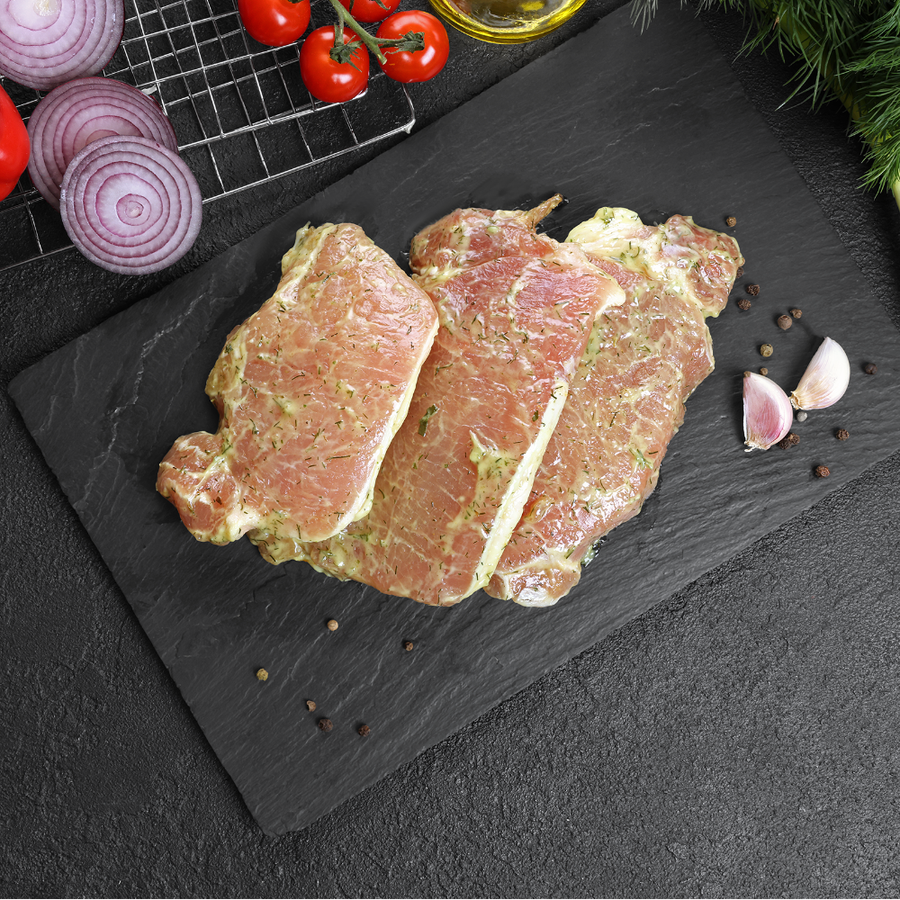 Стейк из свиной корейки ЛЕНТА FRESH в cливочном маринаде с травами, предпросмотр