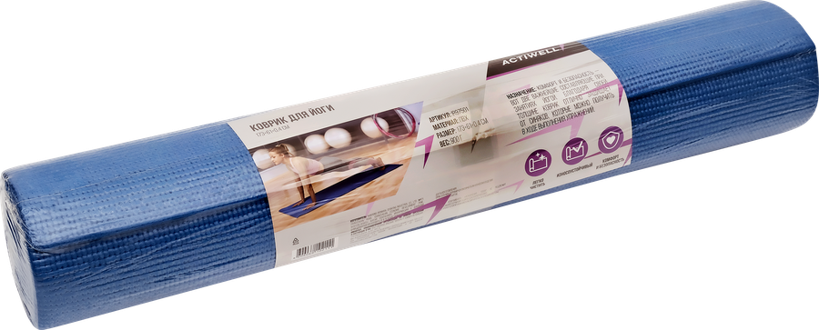 Коврик для йоги ACTIWELL 173х61х0,4см, Арт. IR97501, предпросмотр