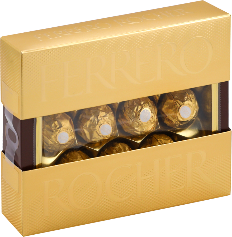 Конфеты FERRERO ROCHER из молочного шоколада с кремовой начинкой, 125г, превью