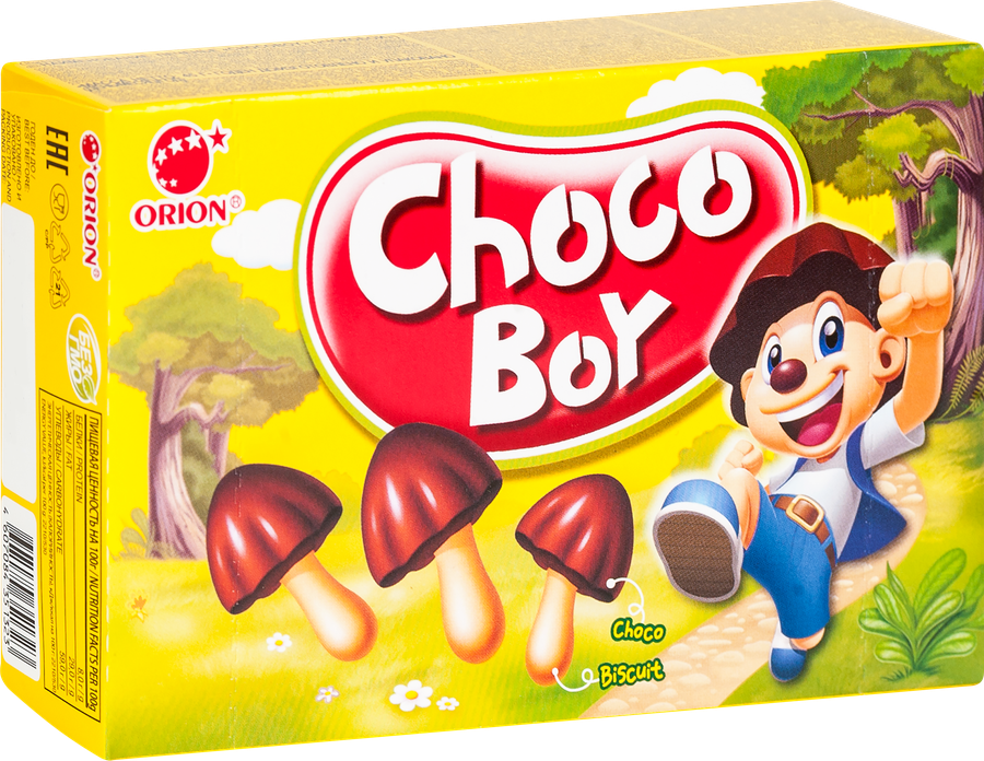 Печенье ORION Choco Boy бисквит с шоколадом, 45г, предпросмотр