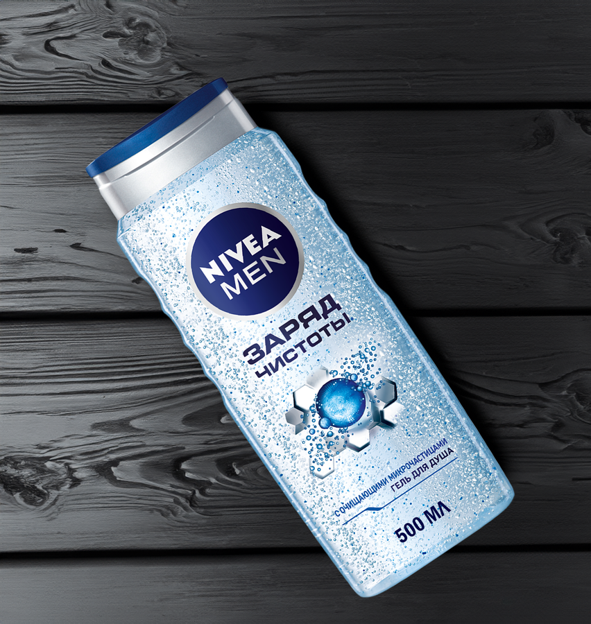 Гель для душа мужской NIVEA Заряд чистоты, 500мл, предпросмотр