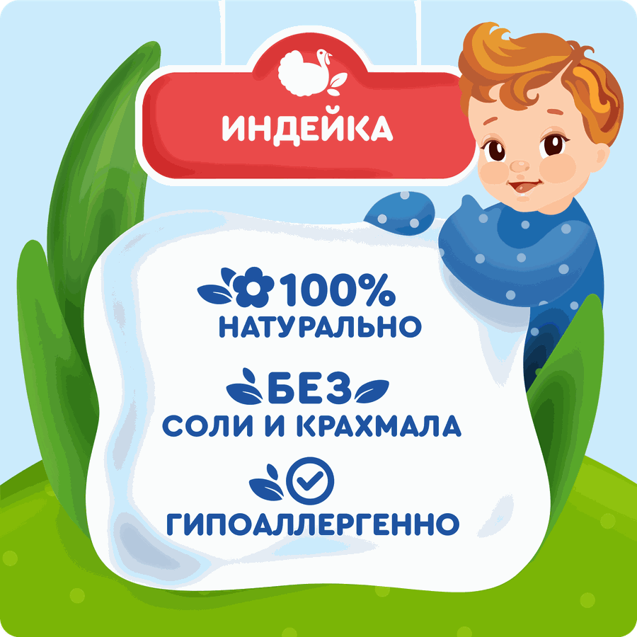 Пюре мясное детское АГУША Индейка, с 6 месяцев, 80г, превью