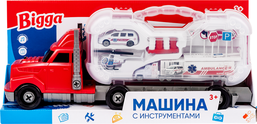 Машина BIGGA с инструментами, на батарейках, в ассортименте, предпросмотр