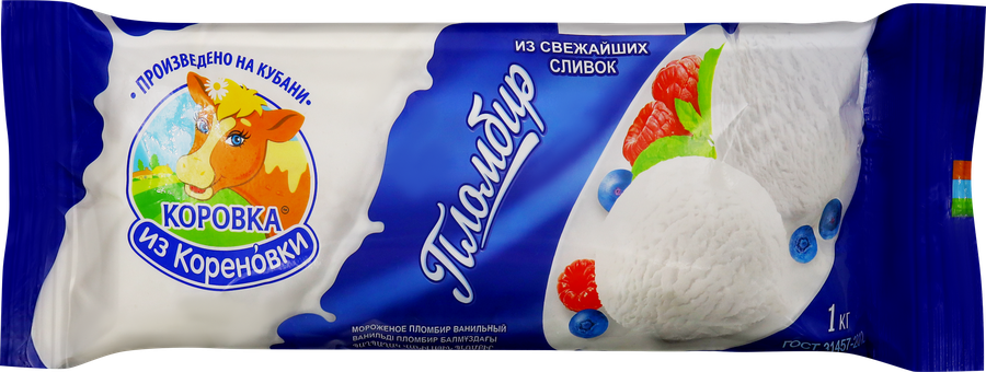 Мороженое КОРОВКА ИЗ КОРЕНОВКИ Пломбир 15%, без змж, 1000г, превью