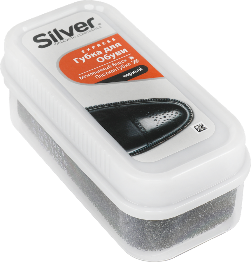 Губка для обуви SILVER Придающая блеск черная, 25г, предпросмотр