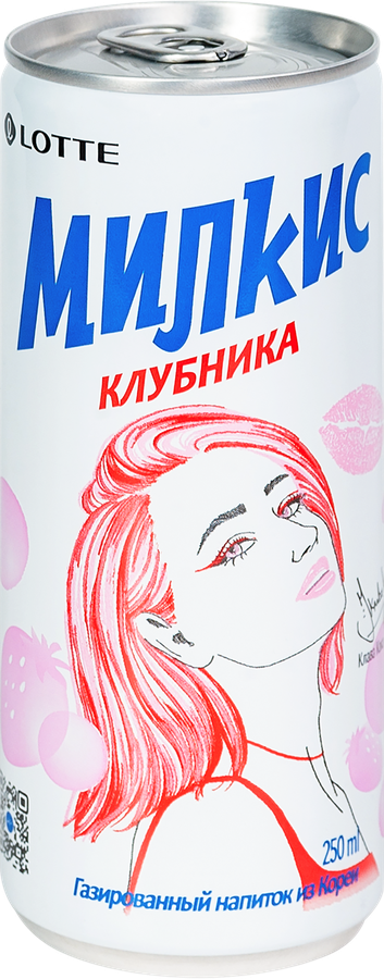 Напиток LOTTE Милкис Strawberry газированный, 0.25л, превью