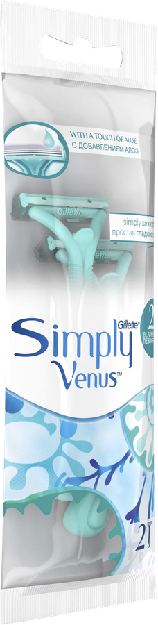 Бритва одноразовая женская GILLETTE Venus Simply, 2шт, предпросмотр
