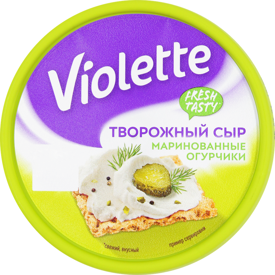 Сыр творожный КАРАТ Виолетта с огурцами и зеленью 70%, без змж, 140г, предпросмотр