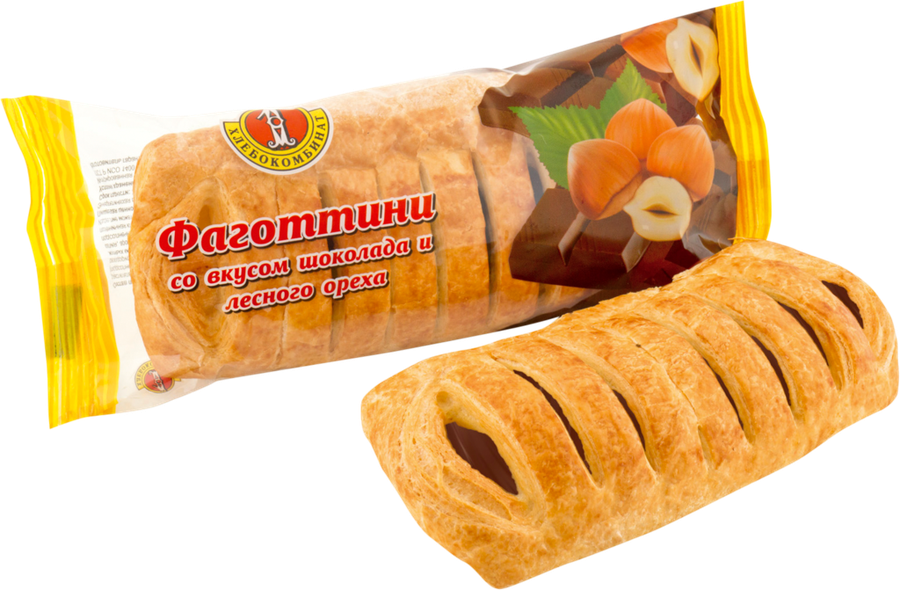 Фаготтини ХК ПЕРВЫЙ со вкусом шоколада и лесного ореха, 70г, превью