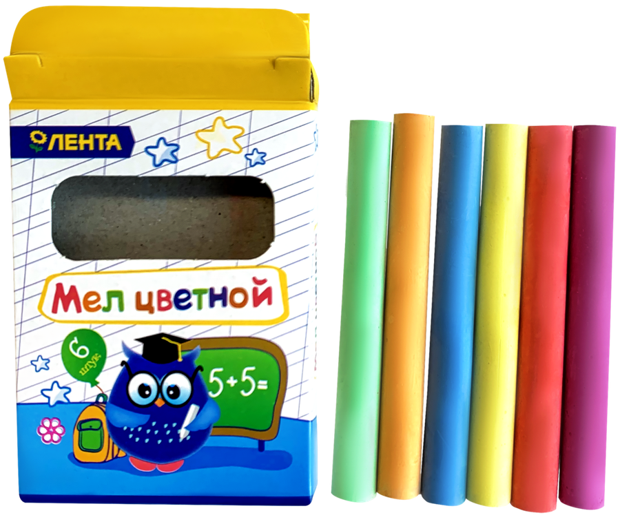 Мел цветной ЛЕНТА, 6шт, предпросмотр