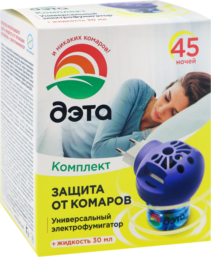 Комплект от комаров ДЭТА Insecto Жидкость от комаров 45 ночей, 30мл + Электрофумигатор, предпросмотр