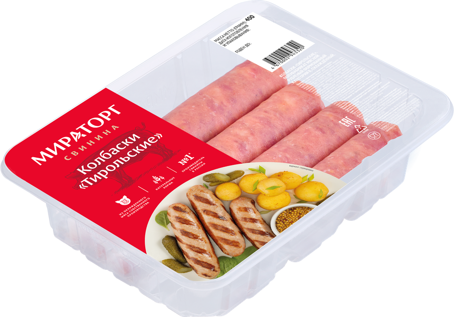 Колбаски из свинины МИРАТОРГ Тирольские, 400г, предпросмотр