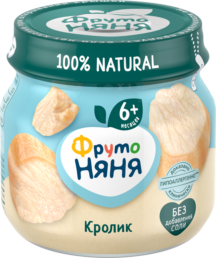 Пюре мясное ФРУТОНЯНЯ Кролик, с 6 месяцев, 80г, предпросмотр