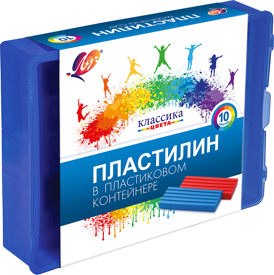 Пластилин ЛУЧ Классика,10цв.,в пласт.контейнере,стек/картон.вкла, превью