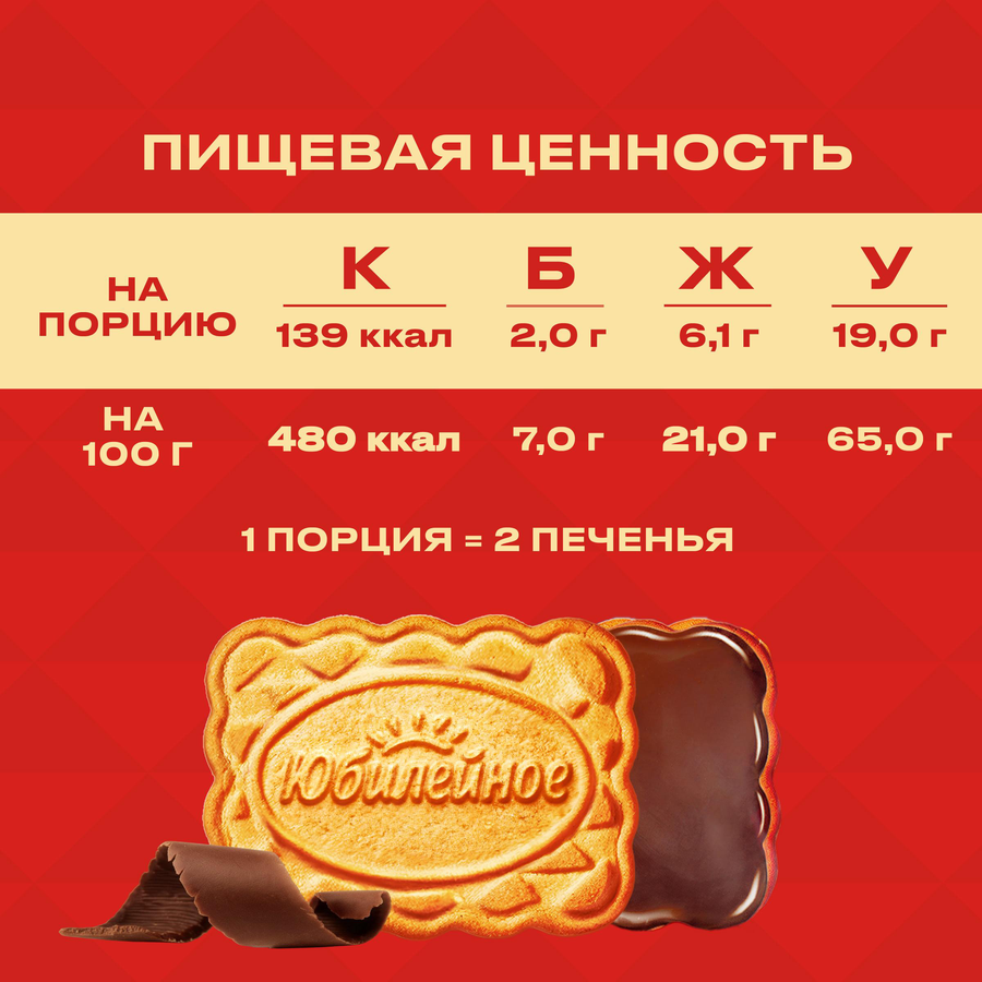 Печенье ЮБИЛЕЙНОЕ молочное с глазурью, 116г, предпросмотр