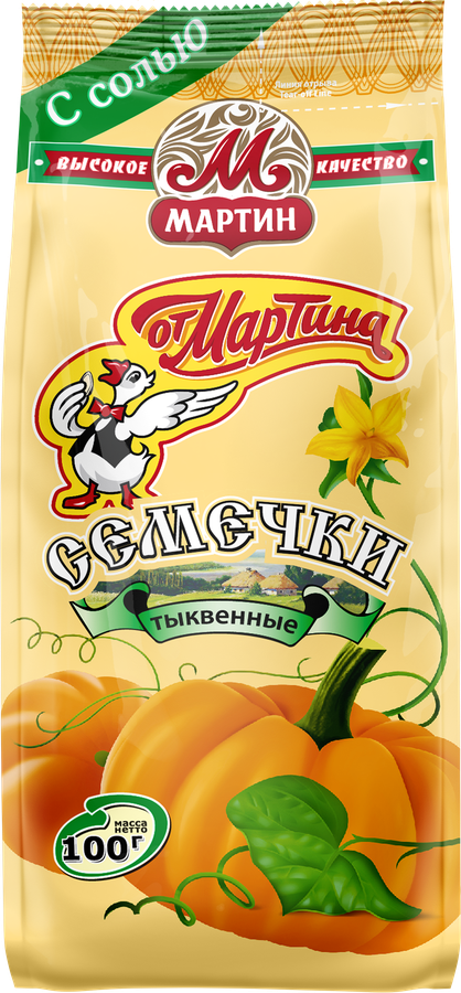 Семечки тыквенные ОТ МАРТИНА неочищенные с солью, 100г, превью