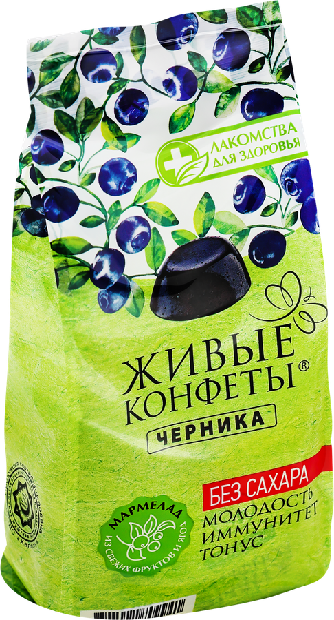 Мармелад ЛАКОМСТВА ДЛЯ ЗДОРОВЬЯ Живые конфеты, Черника, 170г, превью
