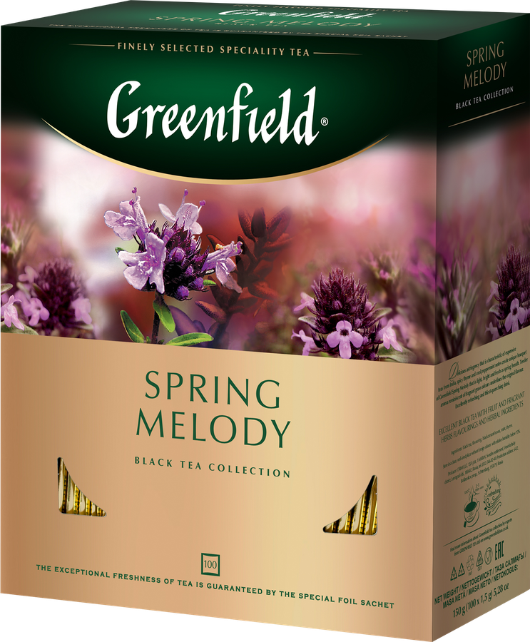 Чай черный GREENFIELD Spring Melody, 100пак, предпросмотр