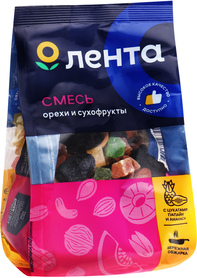 Смесь ЛЕНТА орехи сухофрукты, 200г, превью