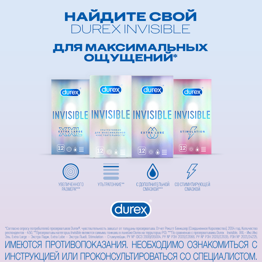 Презервативы DUREX Invisible, 12шт, предпросмотр