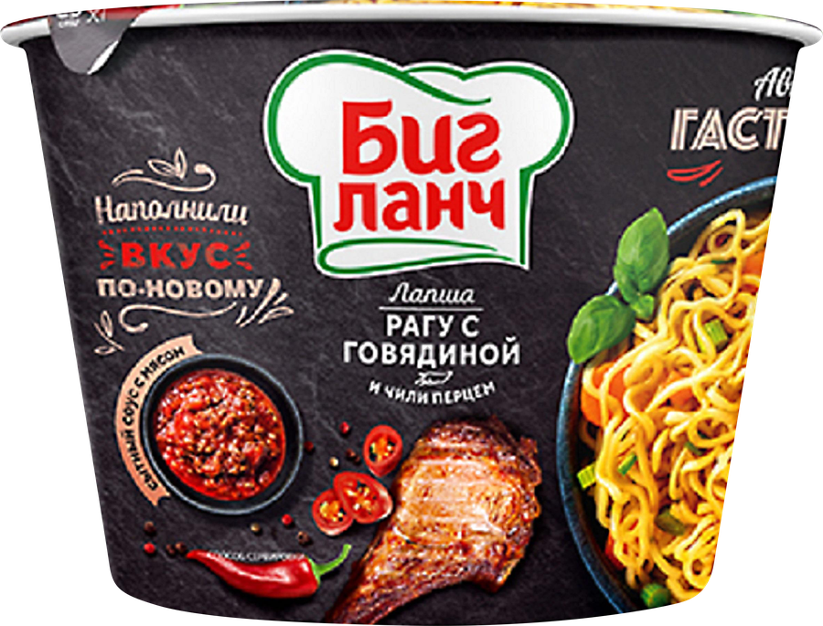 Лапша БИГ ЛАНЧ с говядиной в остром соусе, 90г, предпросмотр
