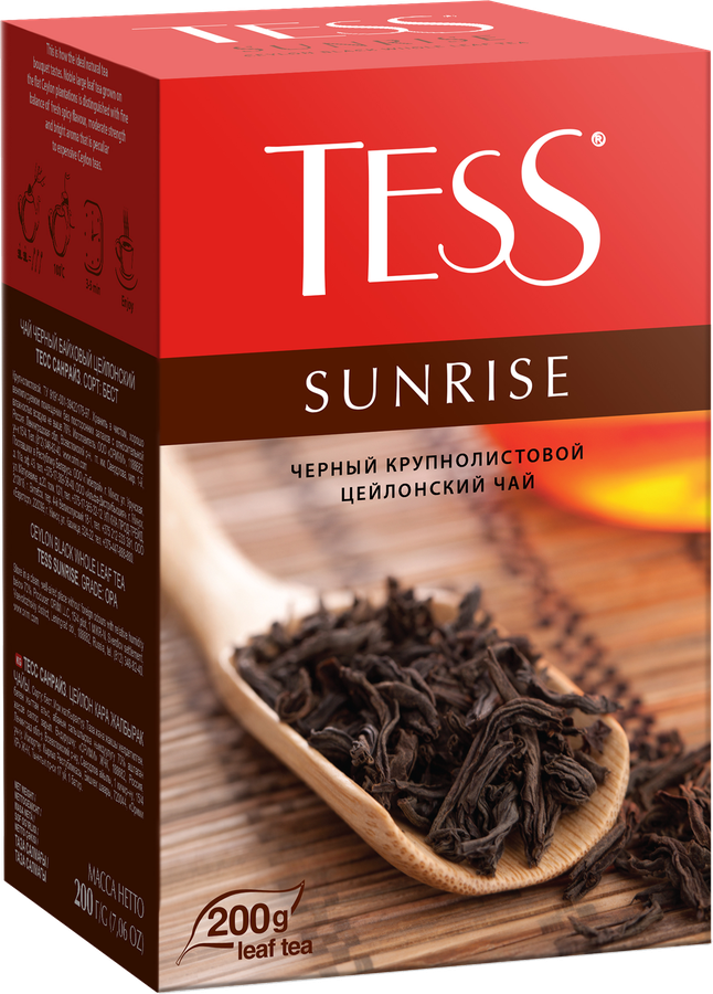 Чай черный TESS Санрайз байховый цейлонский, листовой, 200г, превью