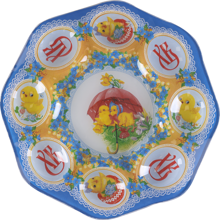 Тарелка для яиц и кулича Светлая Пасха, 8+1 ячеек, 25,5х25,5см, превью
