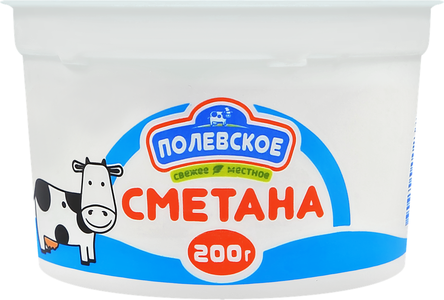 Сметана ПОЛЕВСКОЕ 15%, без змж, 200г, предпросмотр