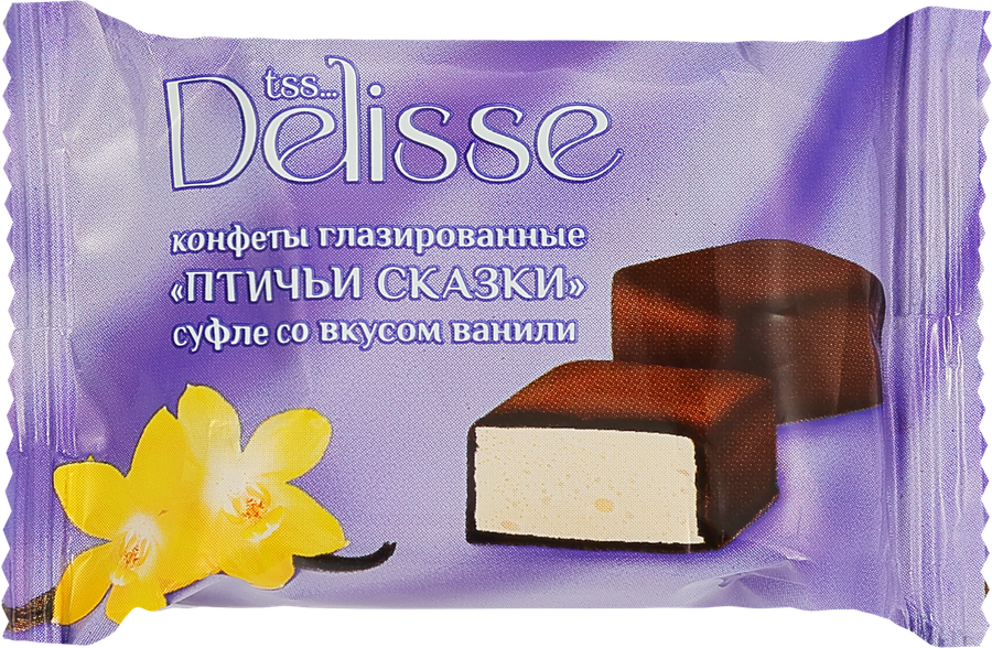 Конфеты DELISSE Птичьи сказки в кондитерской глазури, нежное суфле со вкусом ванили, весовые, превью