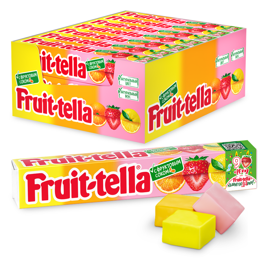 Конфета жевательная FRUIT-TELLA Ассорти, 41г, превью