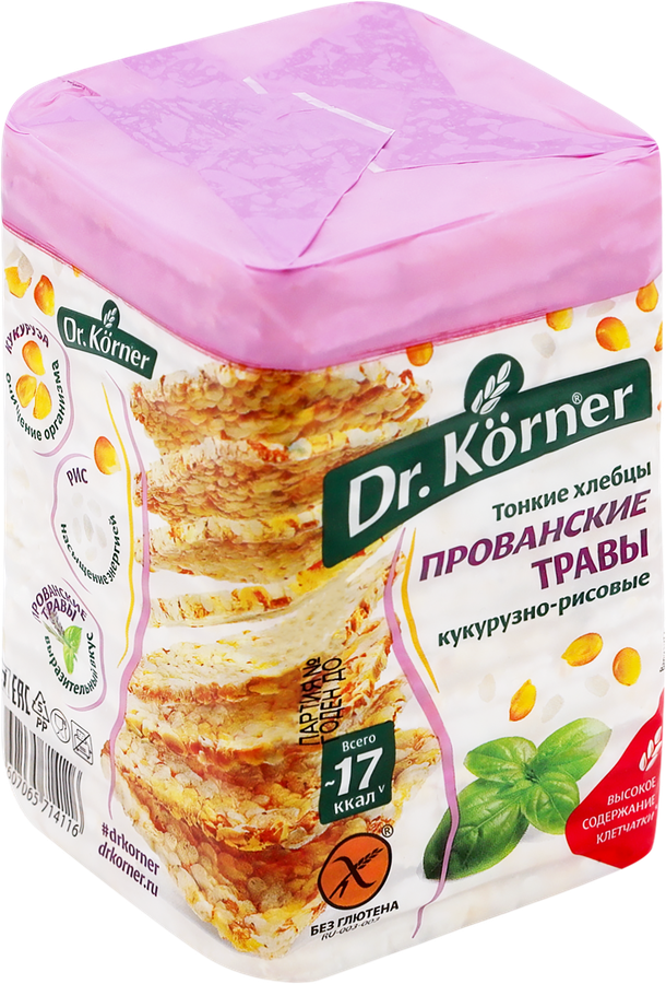 Хлебцы рисово-кукурузные DR KORNER с прованскими травами, 100г, предпросмотр