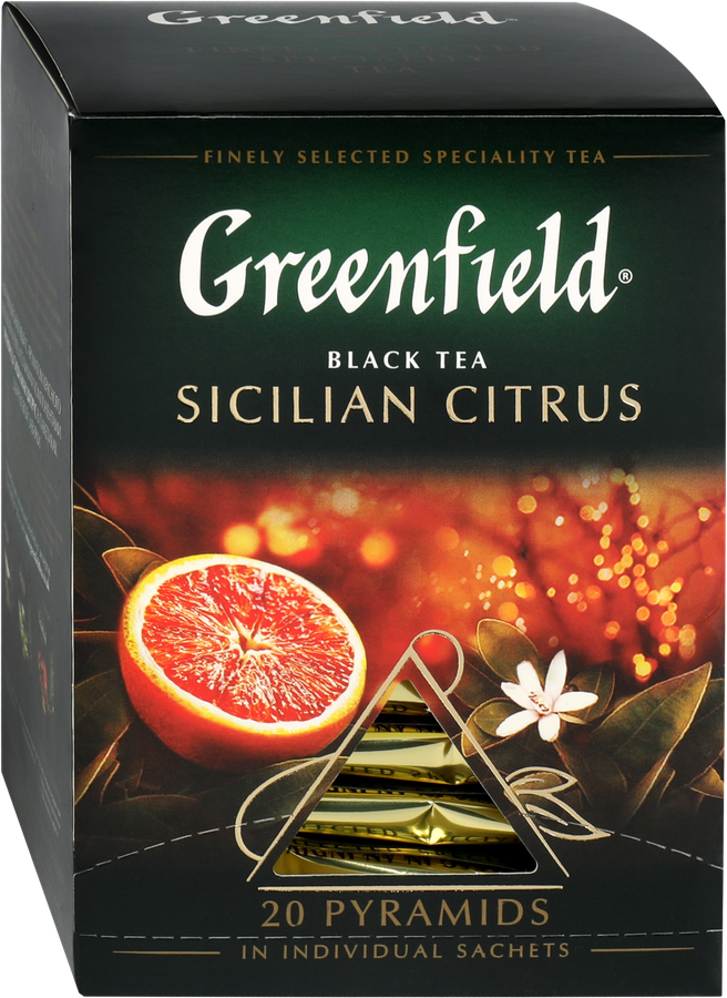 Чай черный GREENFIELD Sicilian Citrus с ароматом красного апельсина, 20пир, предпросмотр