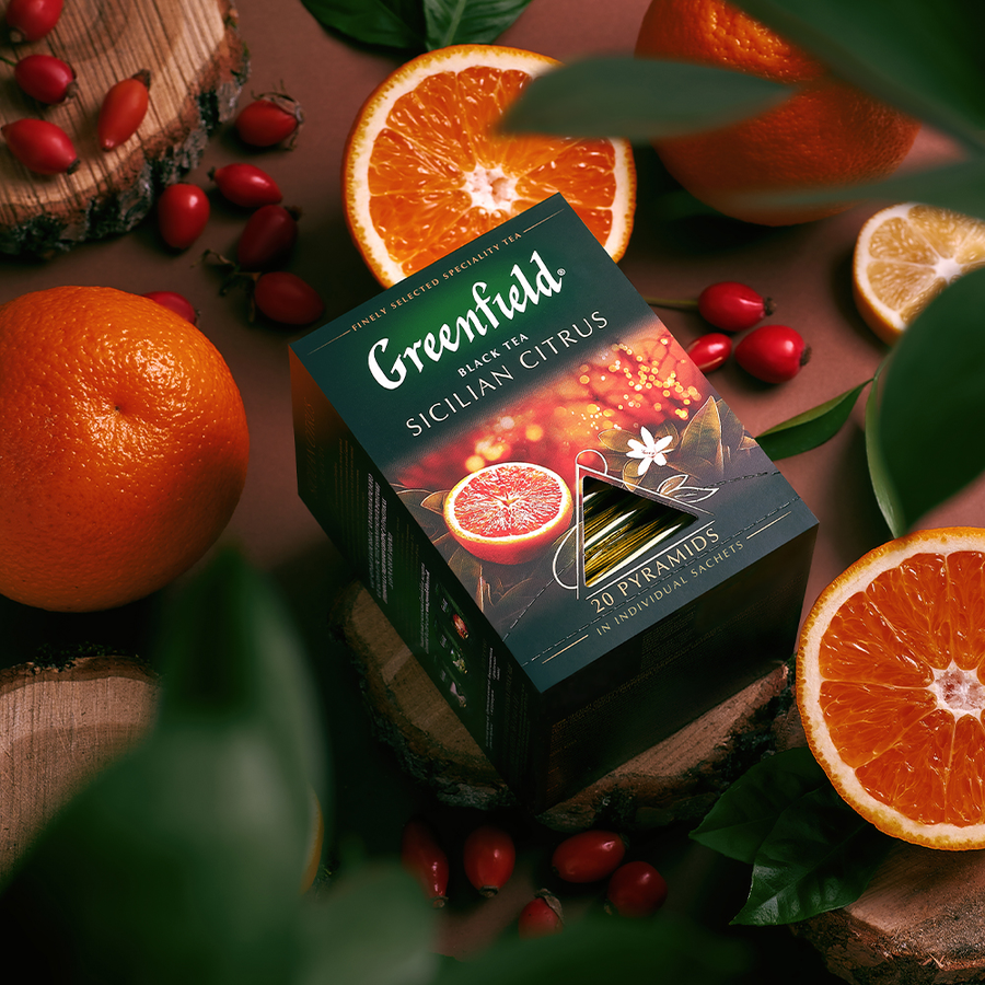 Чай черный GREENFIELD Sicilian Citrus с ароматом красного апельсина, 20пир, предпросмотр