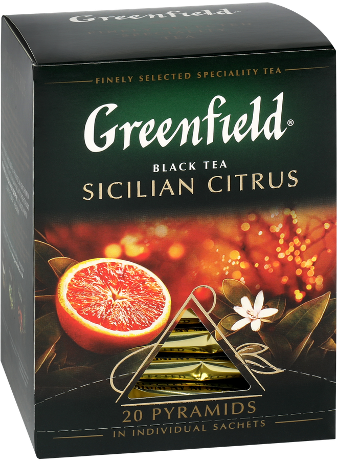 Чай черный GREENFIELD Sicilian Citrus с ароматом красного апельсина, 20пир, предпросмотр