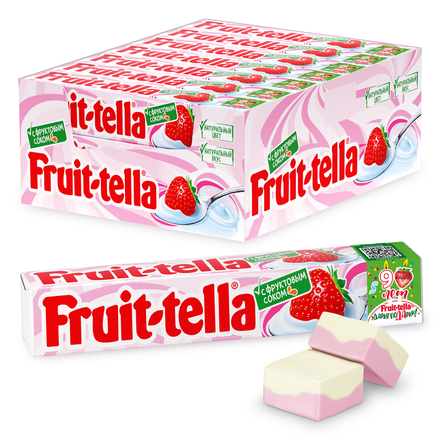 Конфета жевательная FRUIT-TELLA со вкусом клубничного йогурта, 41г, предпросмотр