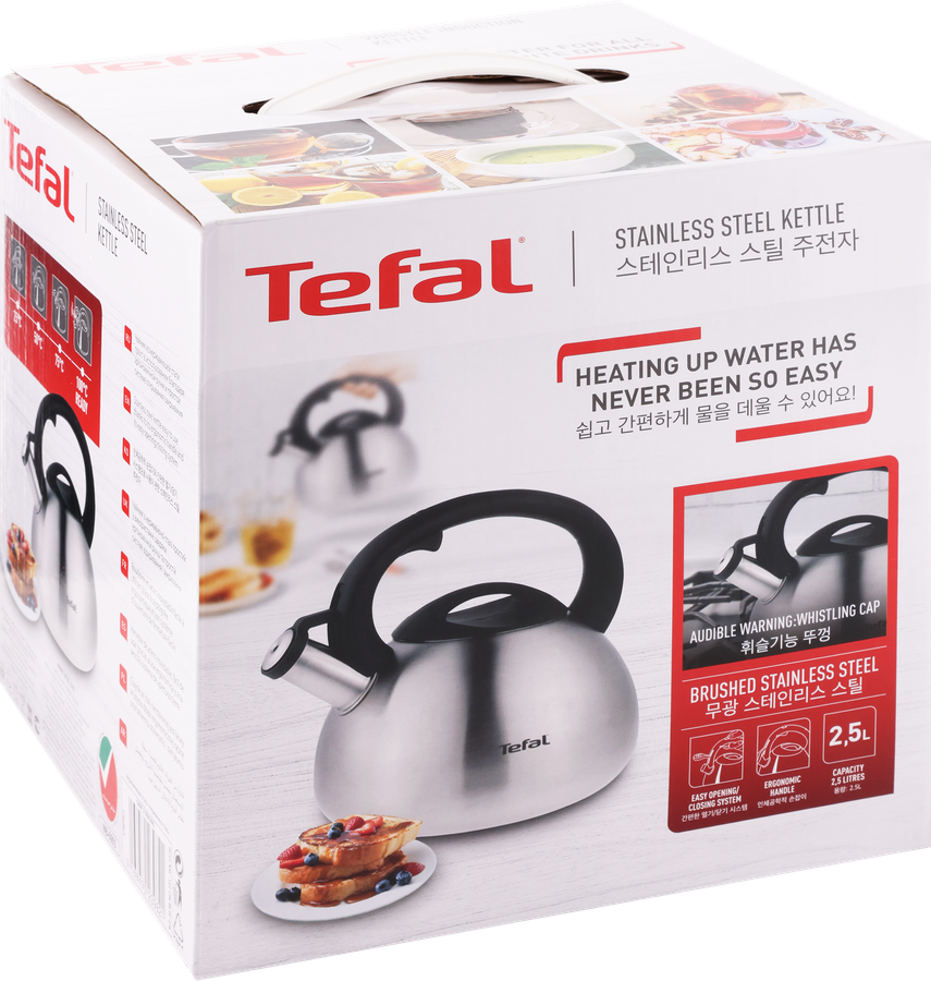 Чайник TEFAL со свистком, нержавеющая сталь, 2.5л Арт. C7921024, предпросмотр