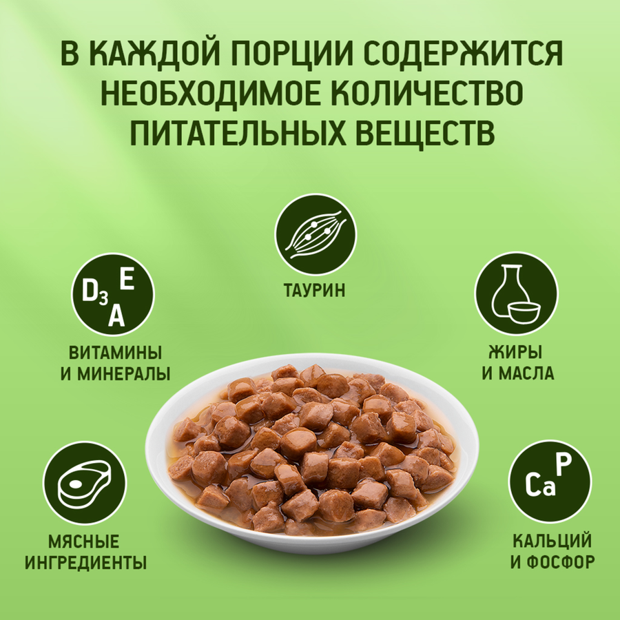 Корм консервированный для кошек KITEKAT c сочными кусочками курицы в соусе, 85г, предпросмотр