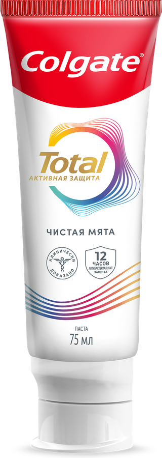 Зубная паста COLGATE Total 12 Чистая мята с цинком и аргинином для комплексной антибактериальной защиты, 75мл, предпросмотр