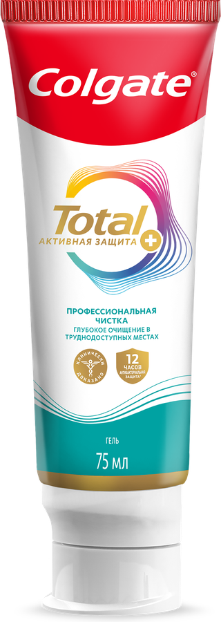 Зубная паста COLGATE Total 12 Профессиональная чистка, гель со специальным ингредиентом для гладких и блестящих зубов, с цинком и аргинином для антибактериальной защиты, 75мл, превью