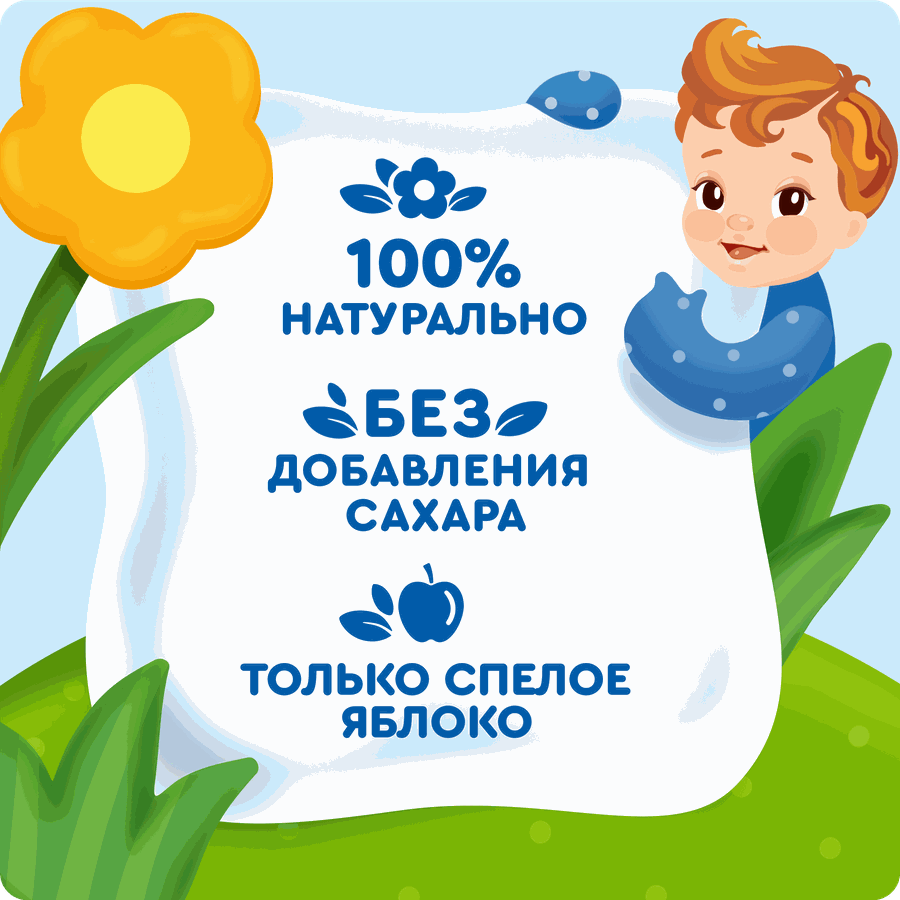 Пюре фруктовое детское АГУША Яблоко, с 4 месяцев, 90г, предпросмотр