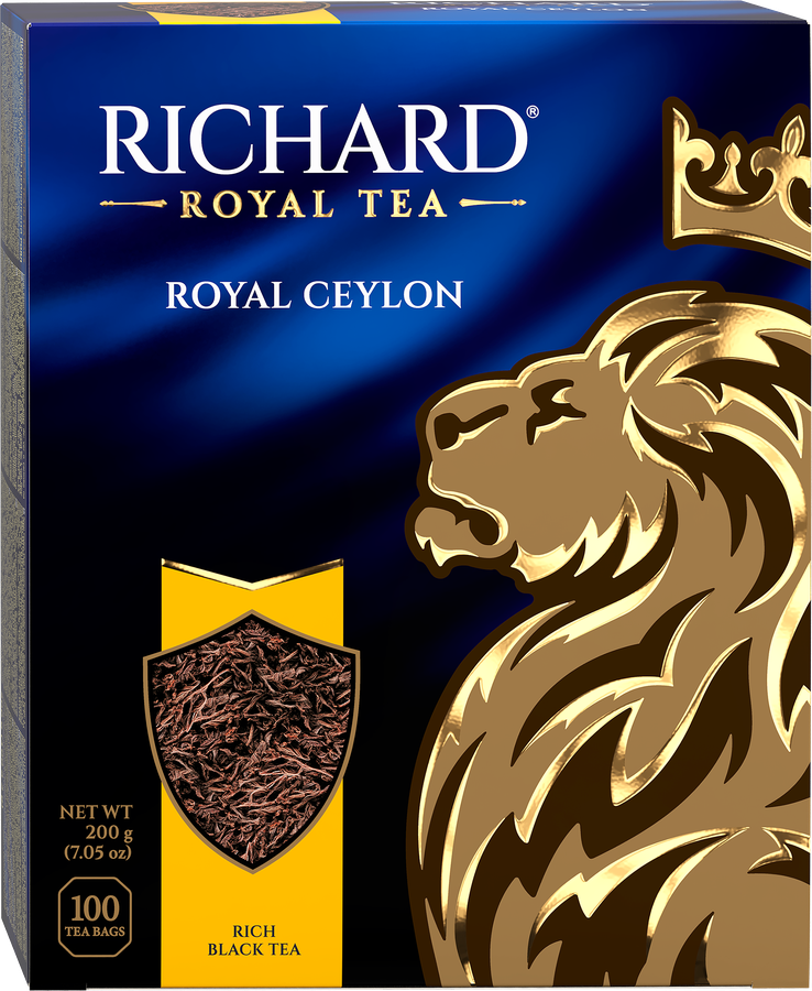 Чай черный RICHARD Royal Ceylon Цейлонский байховый, 100пак, превью
