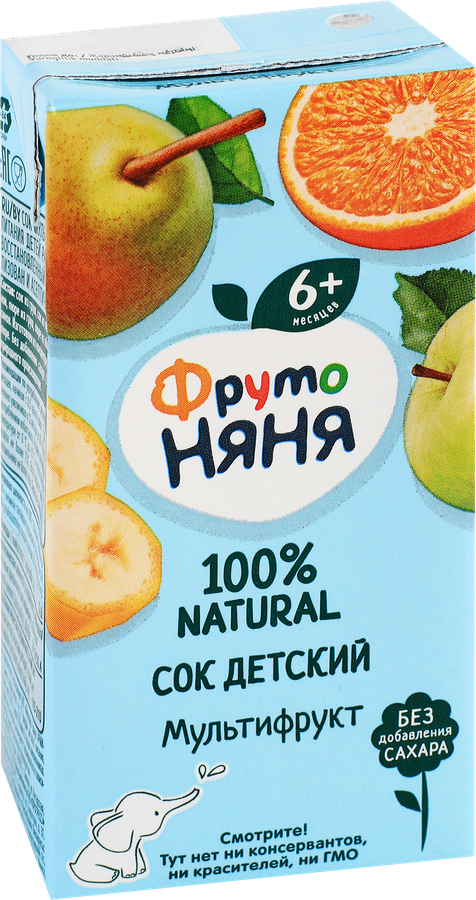 Сок ФРУТОНЯНЯ Мультифрукт, с 6 месяцев, 200мл, предпросмотр
