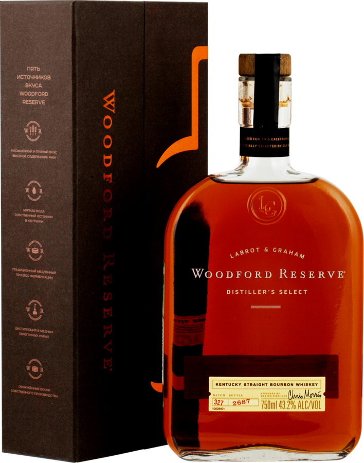 Виски WOODFORD RESERVE Bourbon Whiskey, 43,2%, 0.75л, предпросмотр