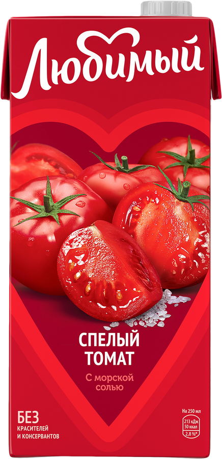 Нектар ЛЮБИМЫЙ Томатный с солью и мякотью, 0.95л, предпросмотр