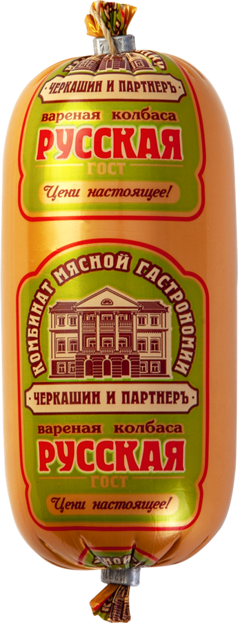 Колбаса вареная ЧЕРКАШИН И ПАРТНЕРЪ Русская, категория Б, ГОСТ, 350г, превью