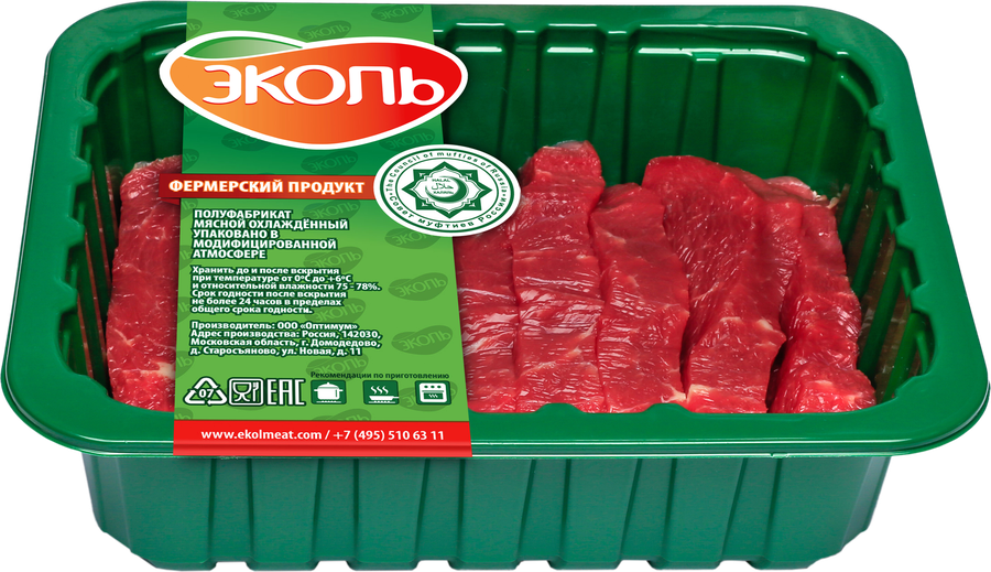 Бефстроганов говяжий ЭКОЛЬ, 400г, предпросмотр